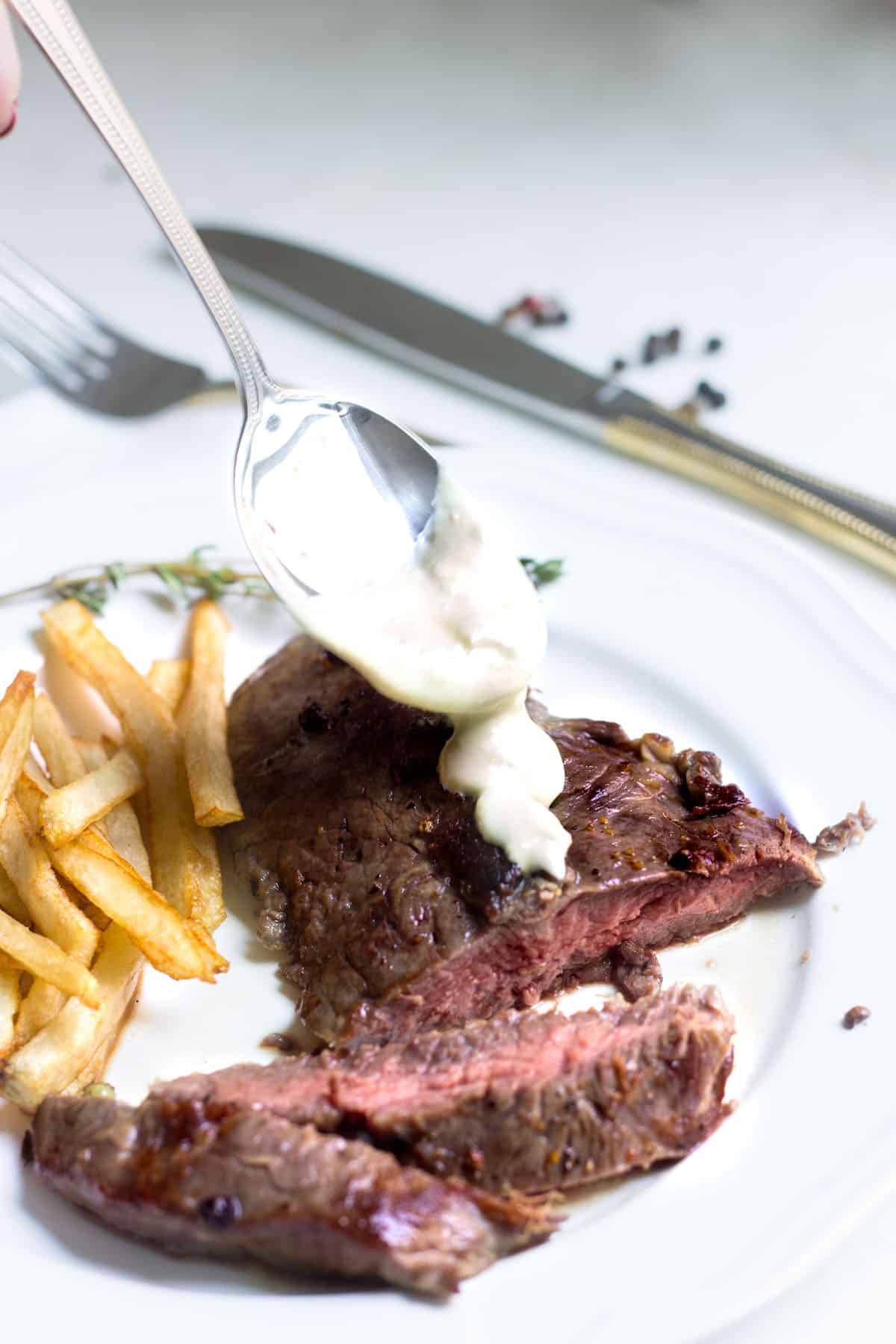 Steak Frites: A Parisian bistro favorite made right at home! Recipe via MonPetitFour.com