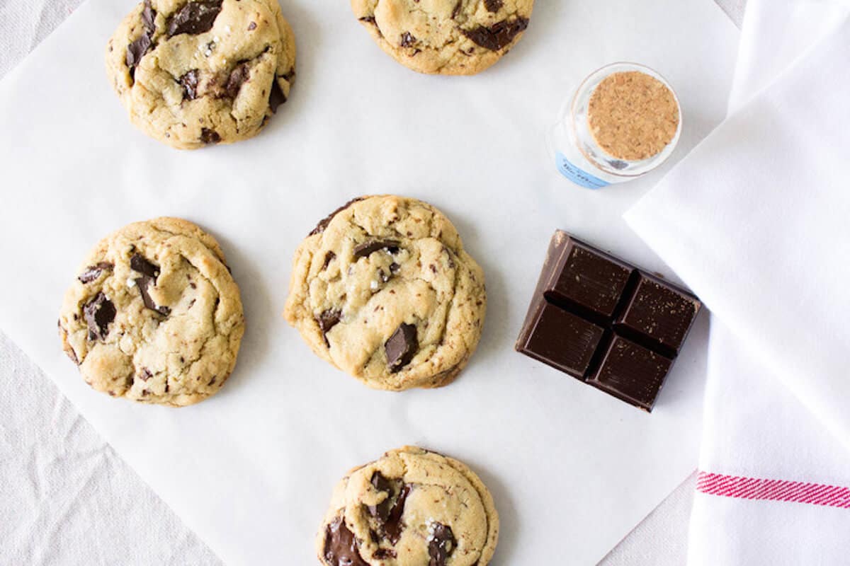 salted dark chocolate chip cookies