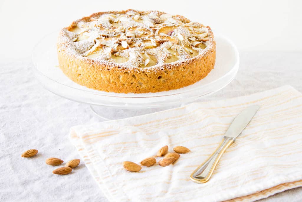peach almond cake