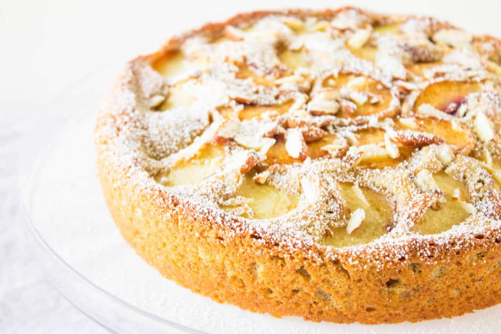 peach almond cake