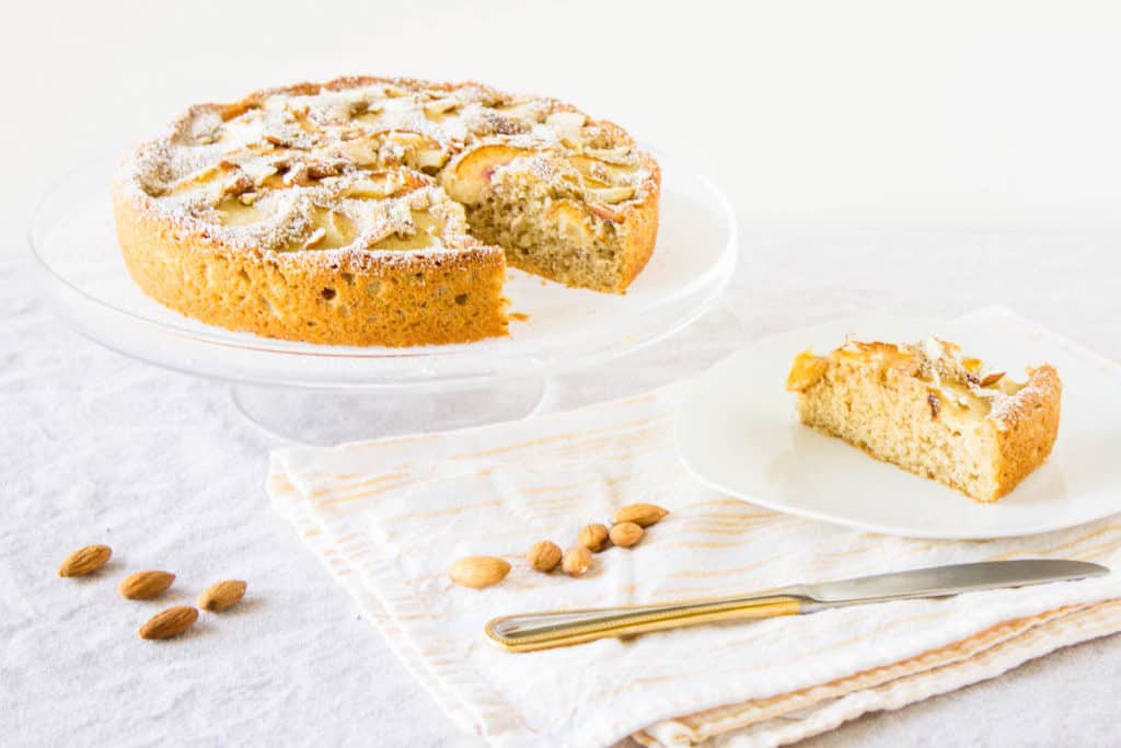 peach almond cake