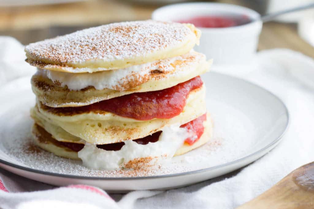 pancakes with plum compote