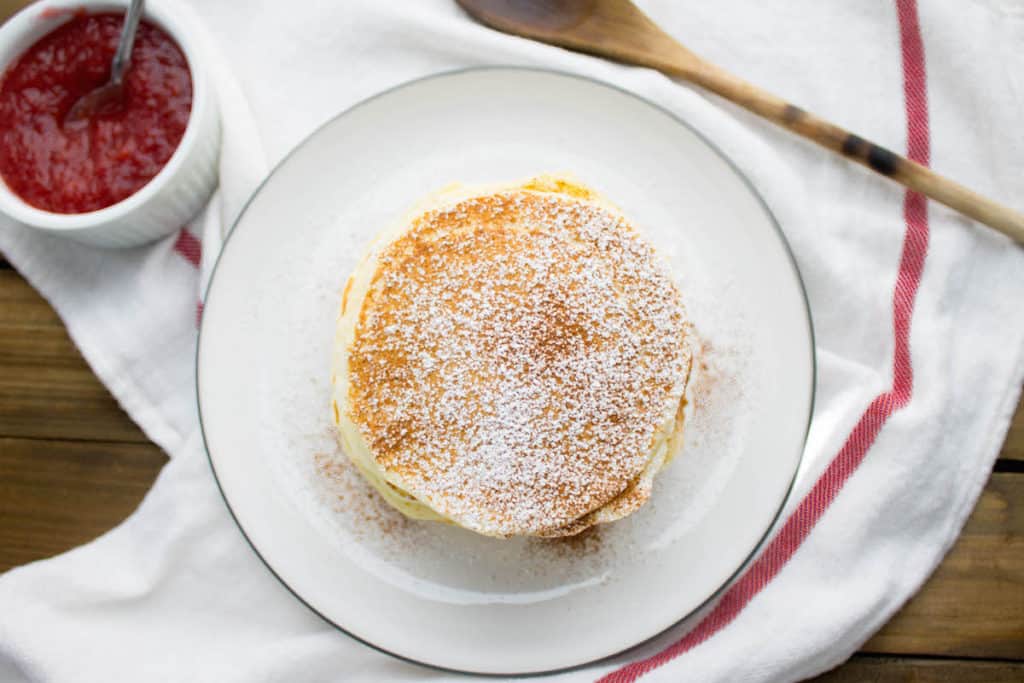 pancakes with plum compote