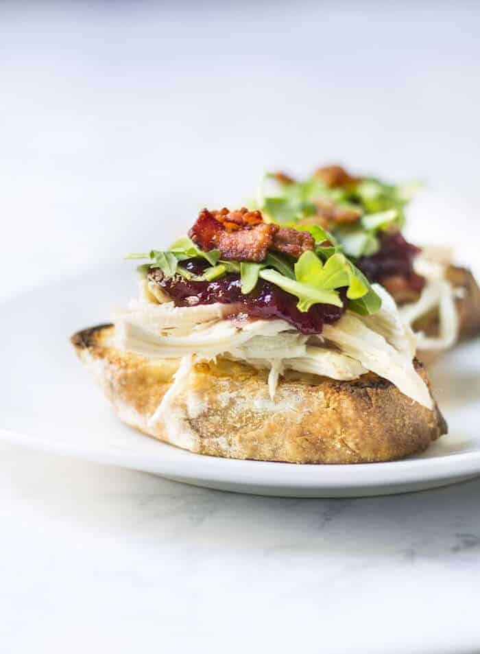 leftover turkey tartines