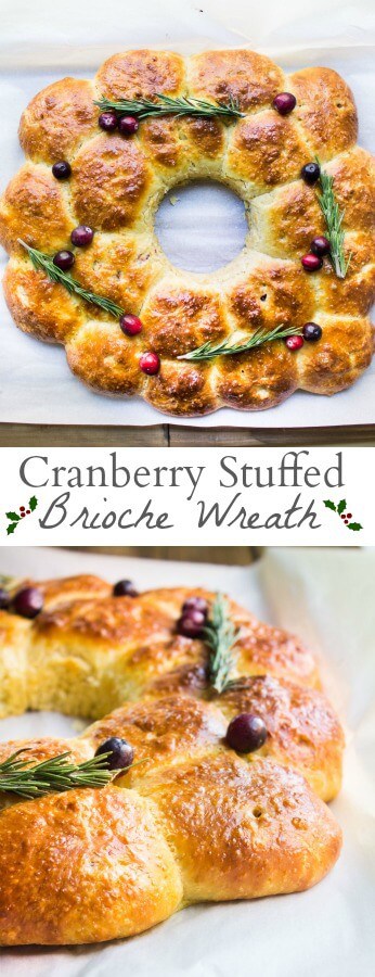 cranberry stuffed brioche wreath