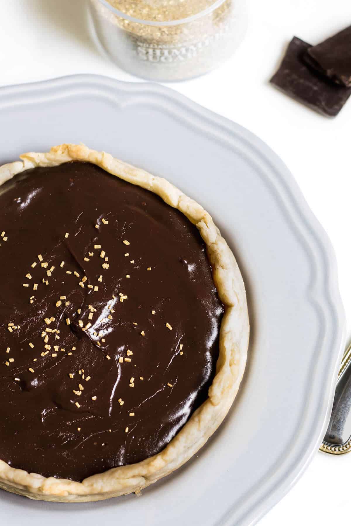 chocolate tart with caramel