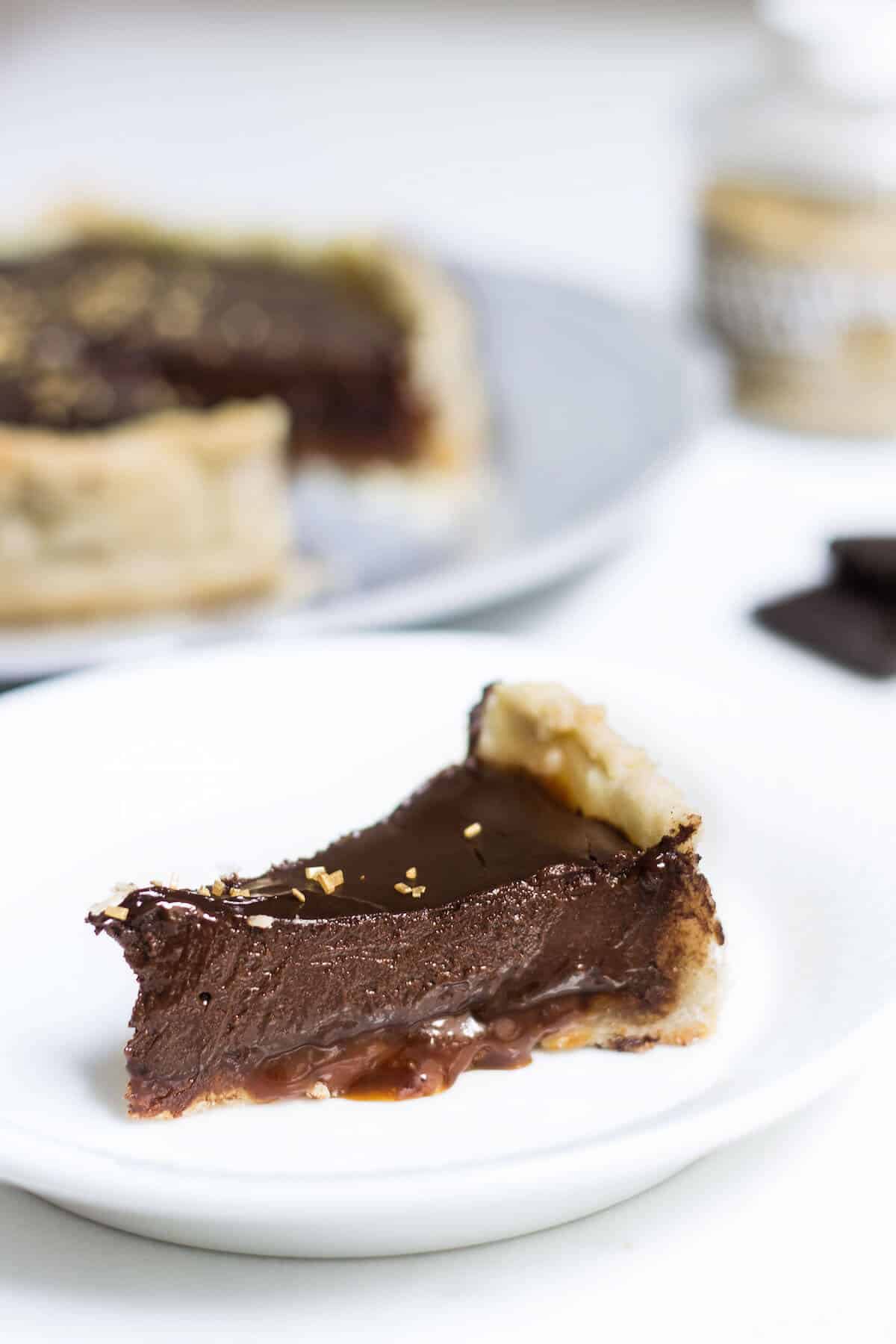 chocolate tart with caramel