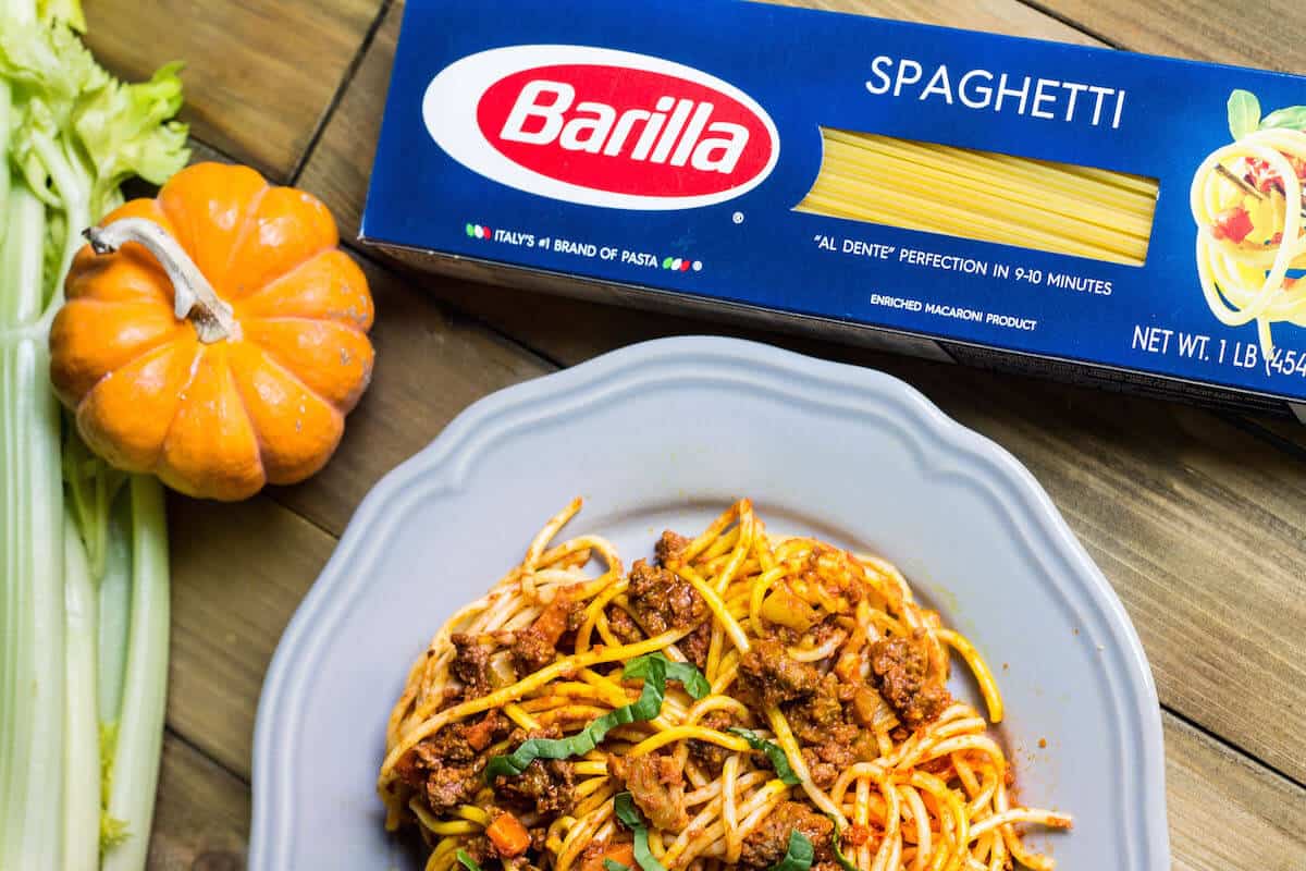 pumpkin bolognese spaghetti