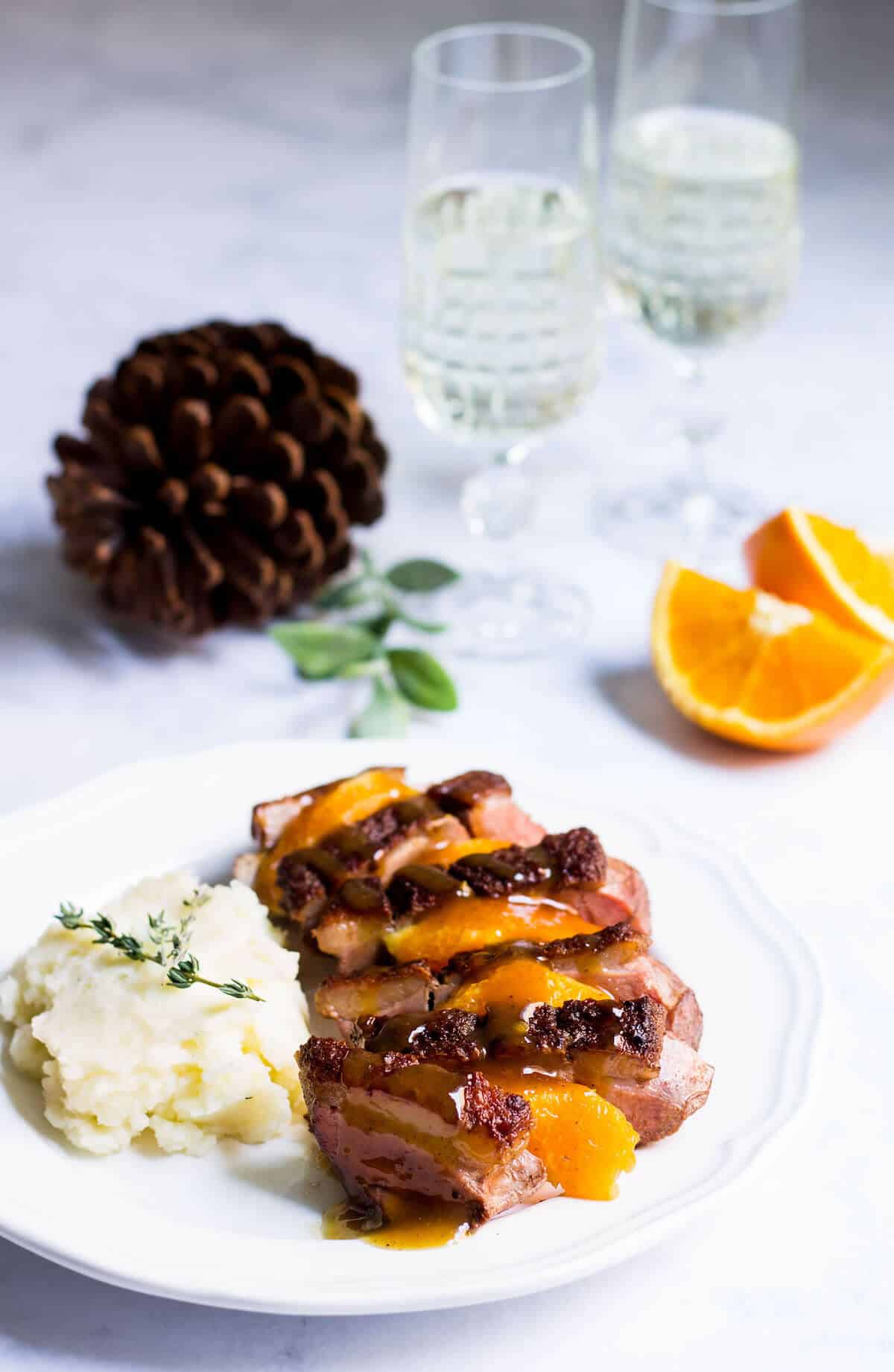 Duck with Orange Sauce, a French favorite! Recipe via MonPetitFour.com