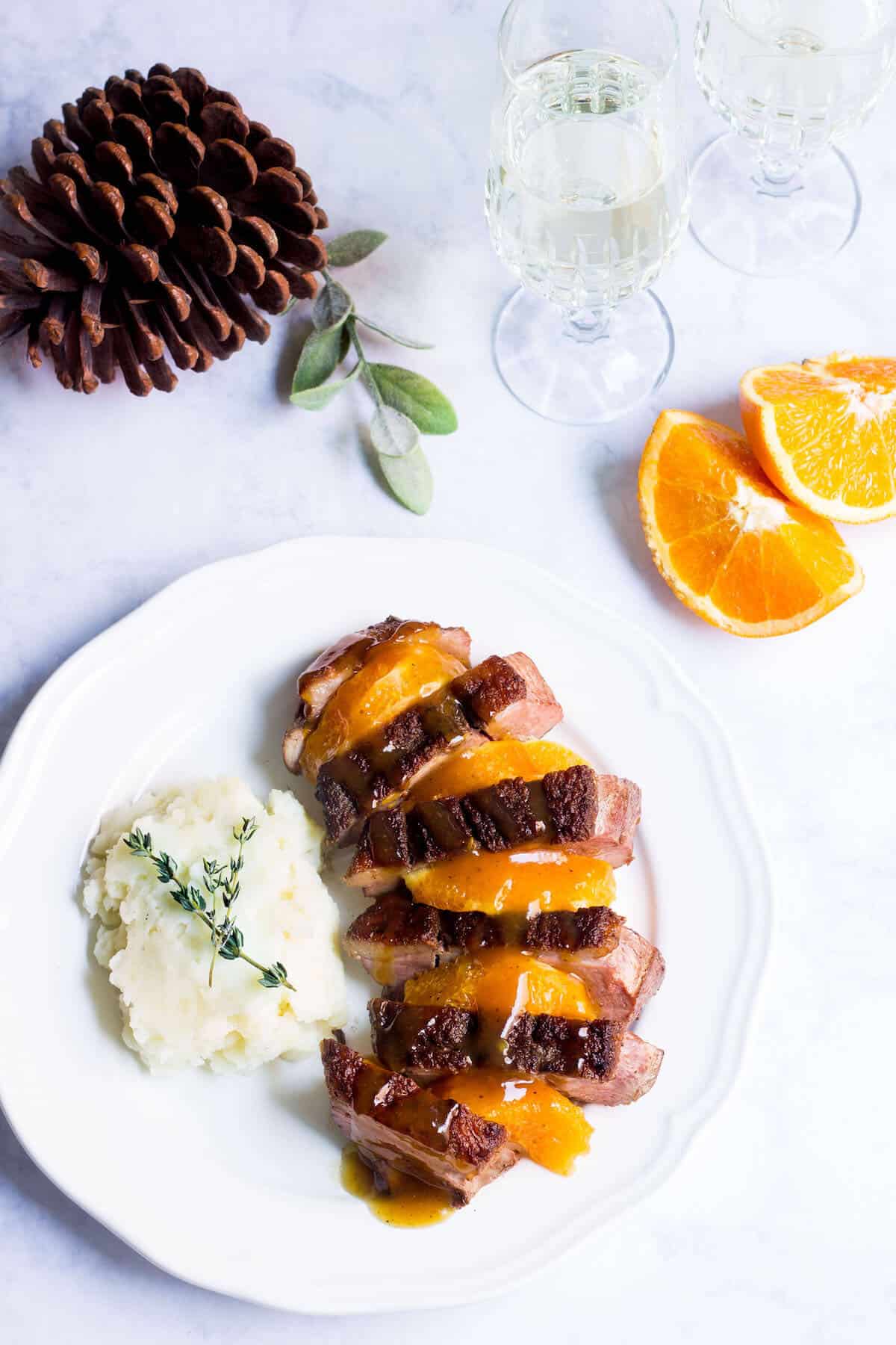 Duck with Orange Sauce, a French favorite! Recipe via MonPetitFour.com