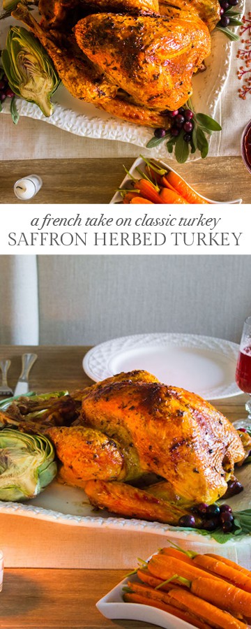 Saffron Herbed Turkey: A flavorful, juicy turkey infused with French herbs and delicate saffron. Recipe via MonPetitFour.com