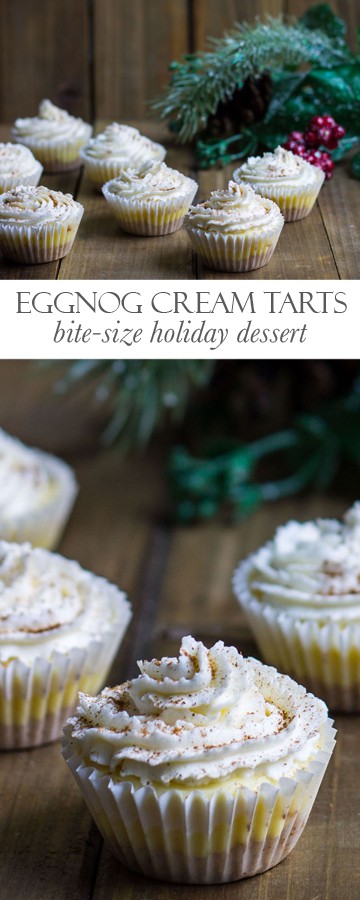 Eggnog Cream Tarts: bite-size and perfect for your holiday party! Recipe via MonPetitFour.com