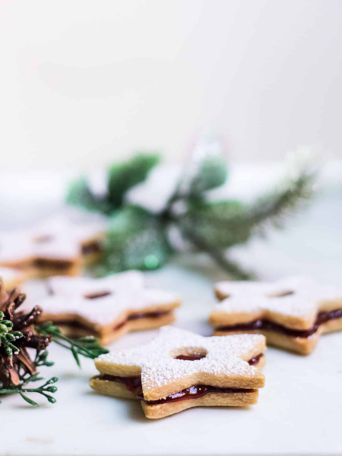 Linzer Cookies made with almond flour and strawberry jam. Recipe via MonPetitFour.com
