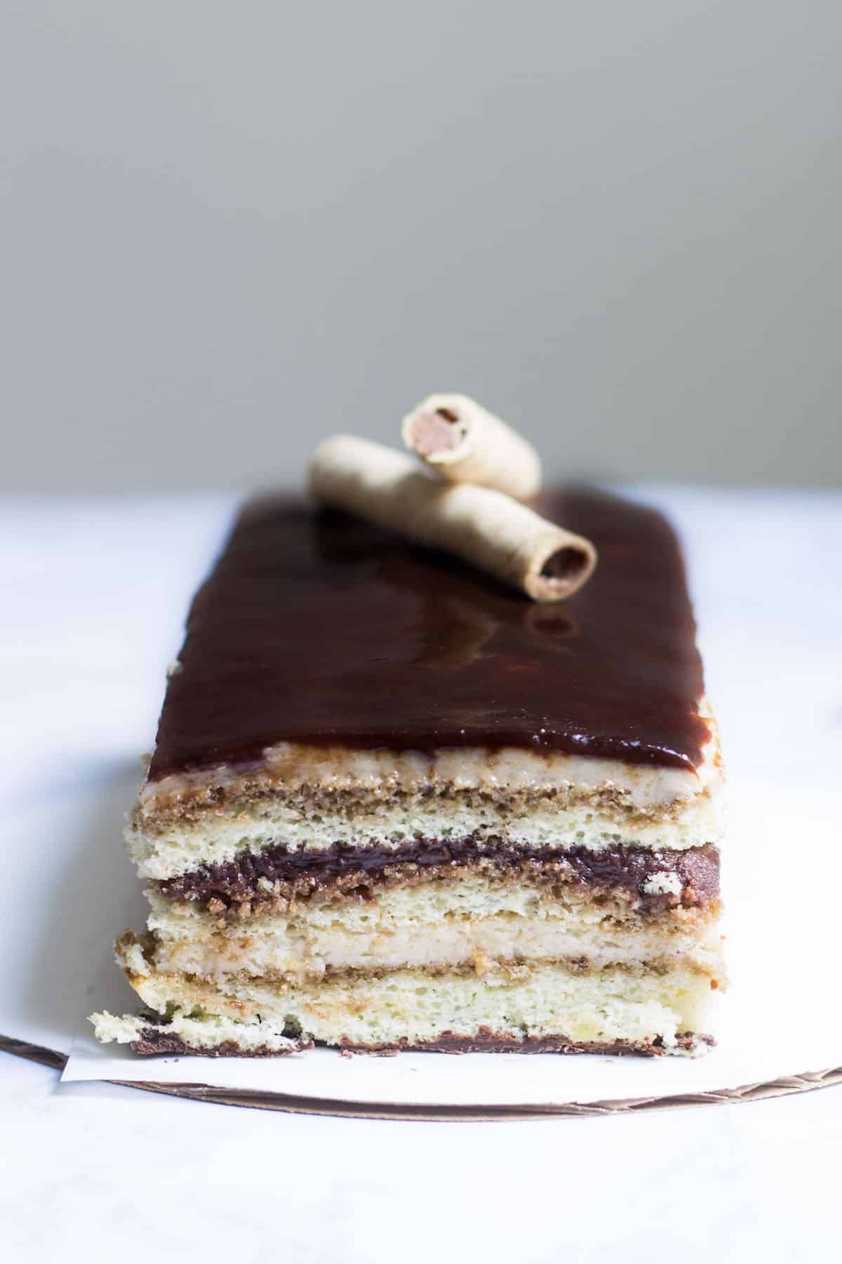 Opera Cake Made Easy! Create this beautiful and delicious coffee-flavored cake via MonPetitFour.com