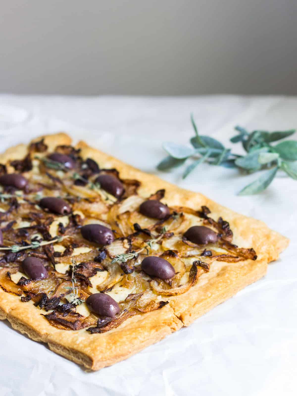 Pissaladière: French-style pizza from Nice made with anchovies, onion, and olives! Recipe via MonPetitFour.com