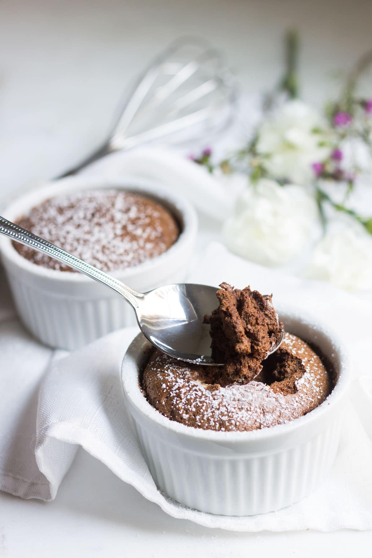 spoonful of chocolate souffle image