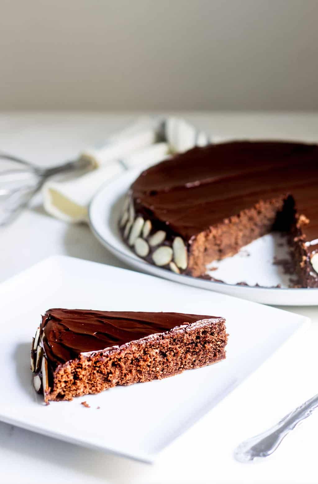 Reine de Saba (Julia Child's Chocolate and Almond Cake). Rich, simple, and perfectly chocolate-y! Recipe via MonPetitFour.com