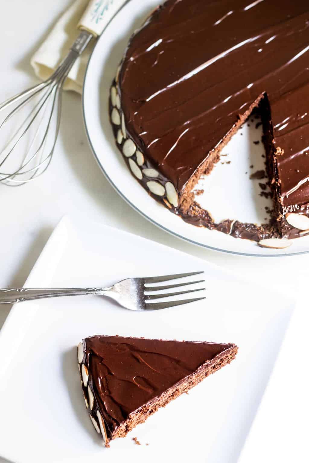 Reine de Saba (Julia Child's Chocolate and Almond Cake). Rich, simple, and perfectly chocolate-y! Recipe via MonPetitFour.com