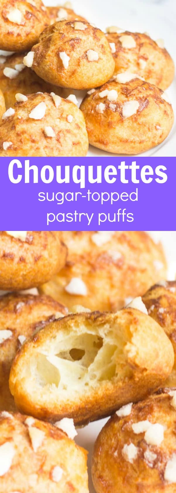 Chouquettes: pastry puffs topped with pearl sugar. Recipe via MonPetitFour.com