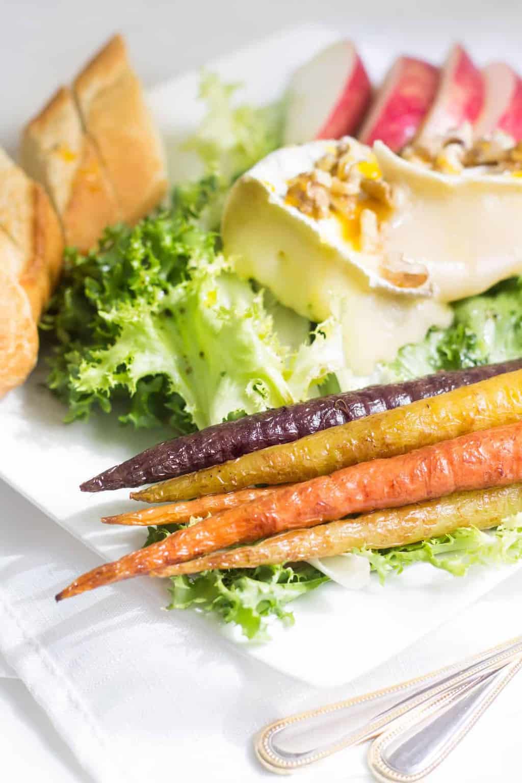 Endive Salad with Baked Brie: A perfect lunch salad or appetizer. Recipe via MonPetitFour.com