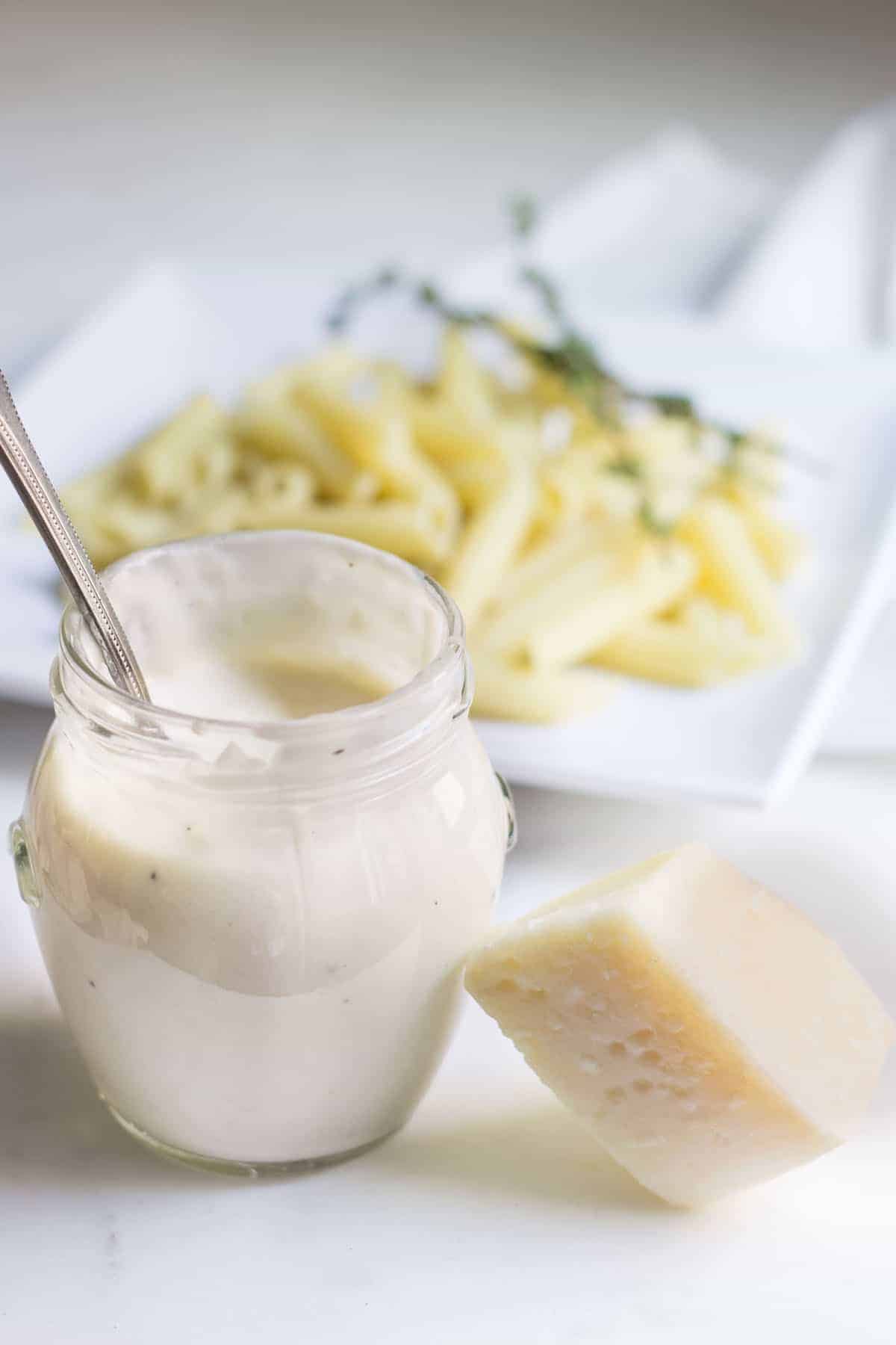 Mornay Sauce: a white cheese sauce that's perfect for pasta, chicken, veggies and more! Recipe via MonPetitFour.com