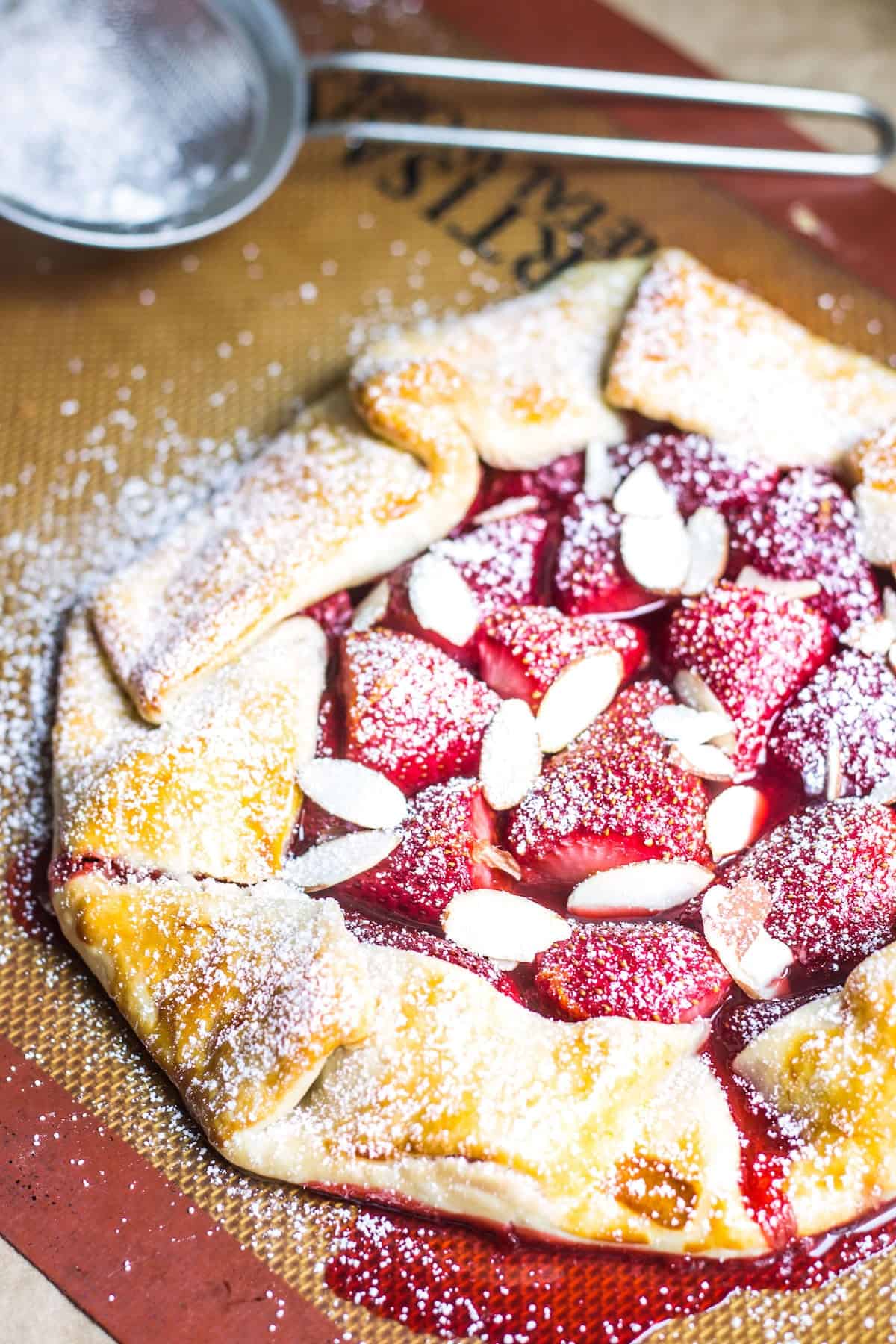 Strawberry Galette: a rustic, French strawberry pie. So easy and so delicious! Recipe via MonPetitFour.com