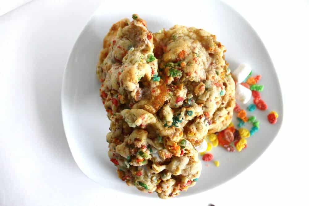 Fruity Pebble Cookies overhead shot