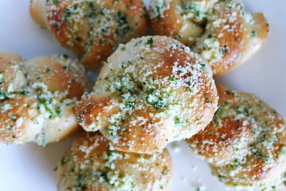garlic knots overhead shot