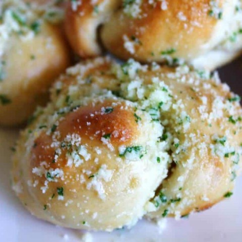 Garlic Knots close up shot of single knot