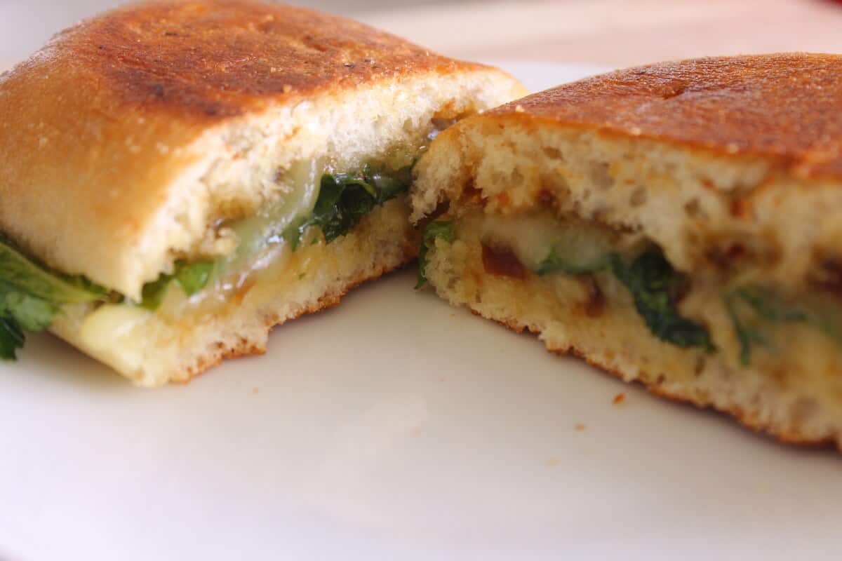 Grilled Brie Cheese close-up shot of filling