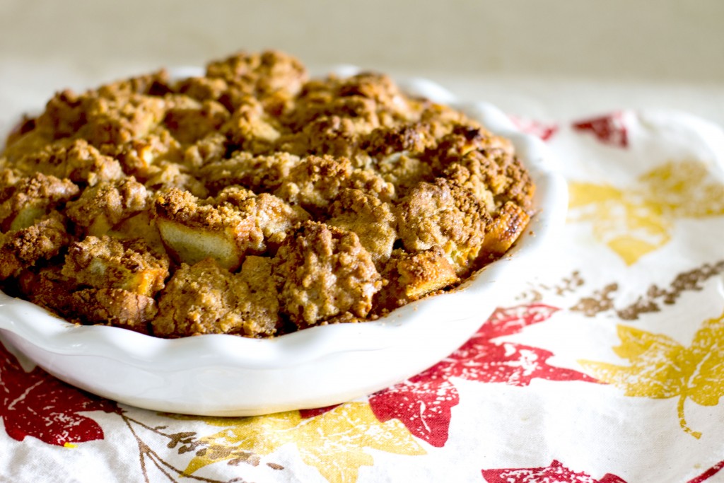 Overnight French Toast Bake in a pie dish