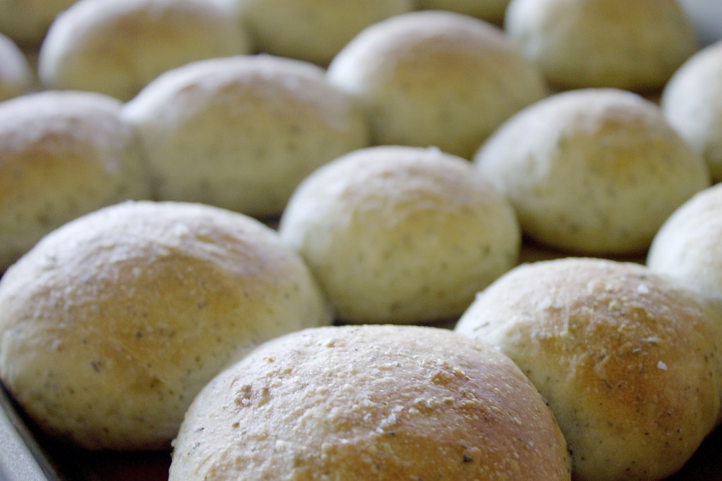 Herbed Dinner Rolls recipe on a baking sheet image