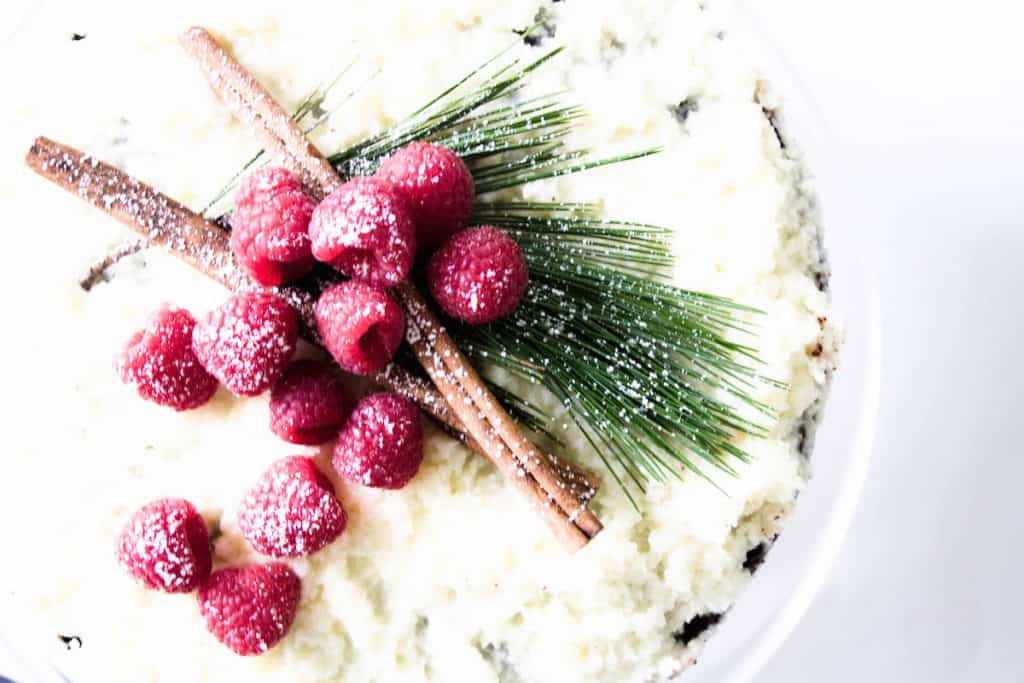 chocolate raspberry cake for christmas holiday dessert