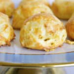 gougeres recipe on a serving platter
