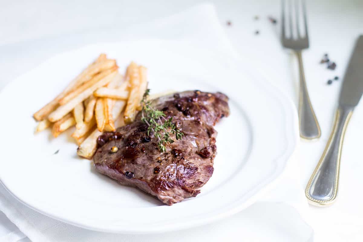 Steak Frites: A Parisian bistro favorite made right at home! Recipe via MonPetitFour.com