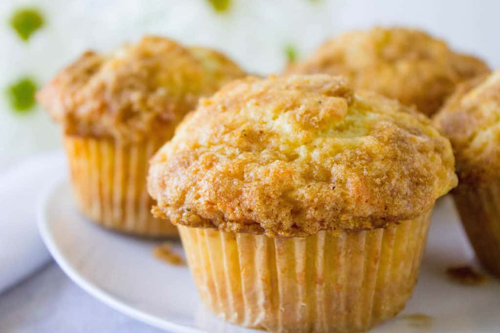 close-up view of breakfast muffins (marmalade muffins)