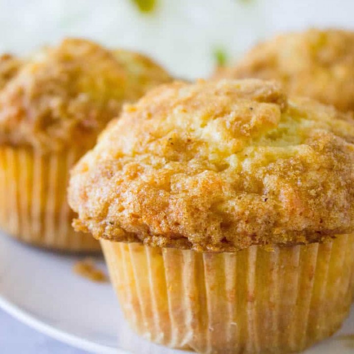 close-up view of breakfast muffins (marmalade muffins)