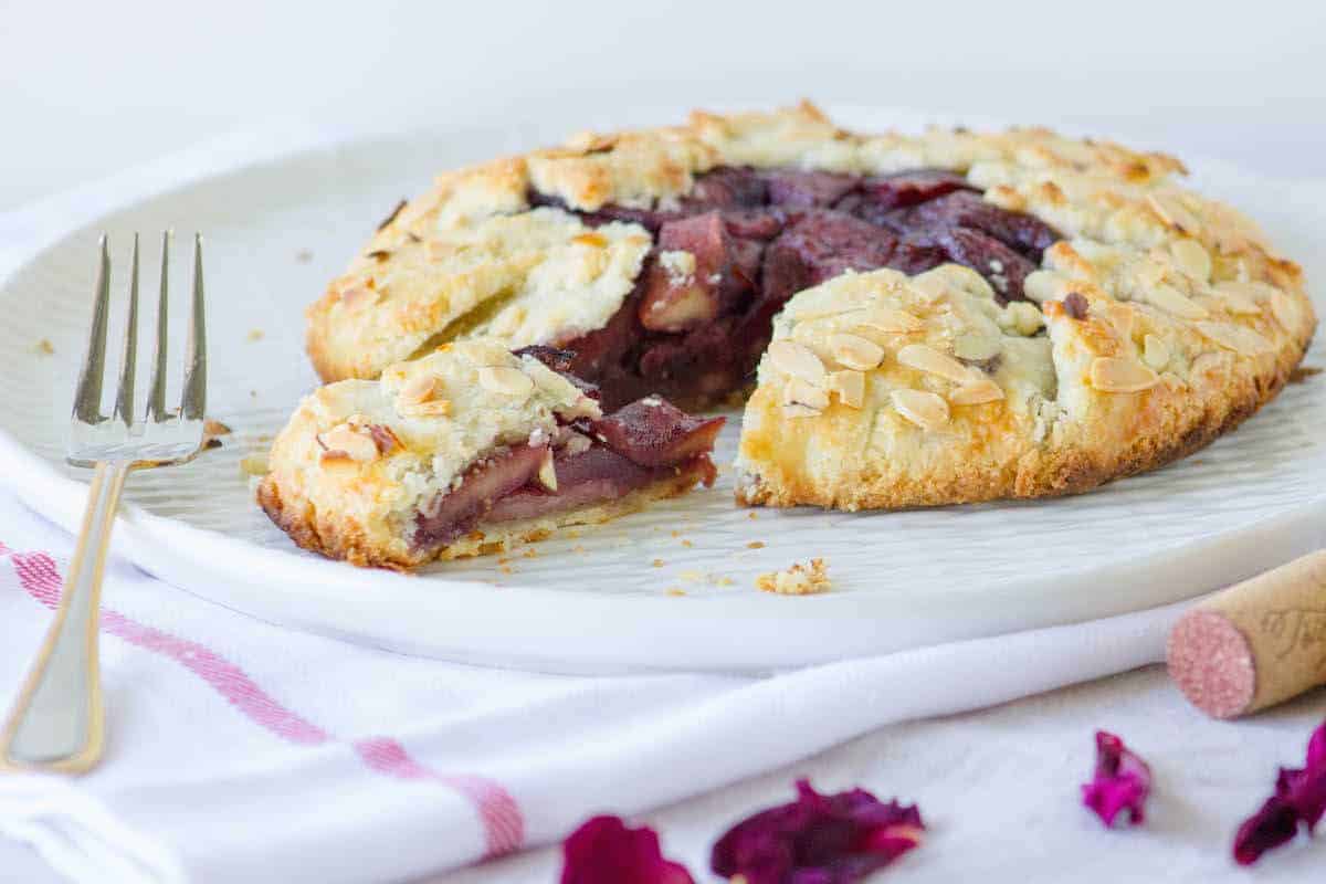 red wine apple pear galette