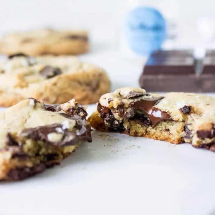 salted dark chocolate chip cookies