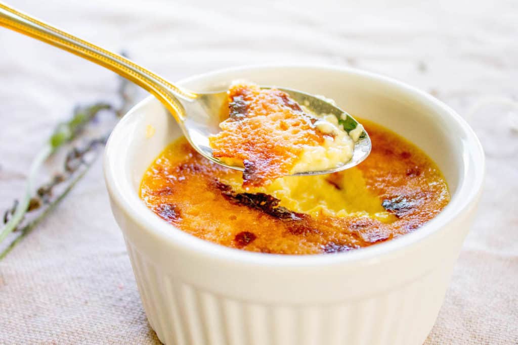 spoonful of lavender creme brulee