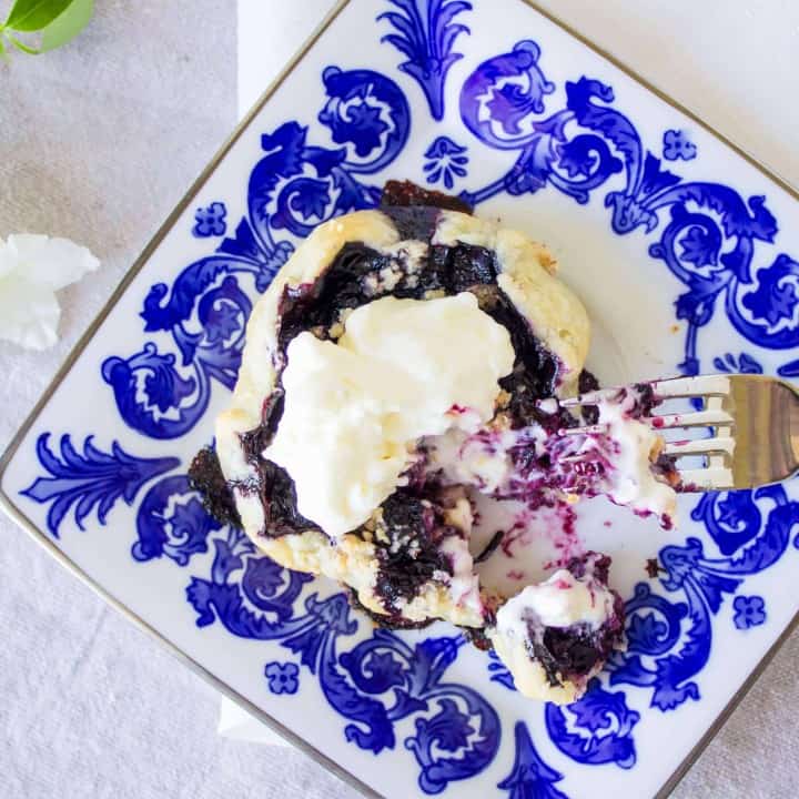 blueberry galettes recipe overhead image
