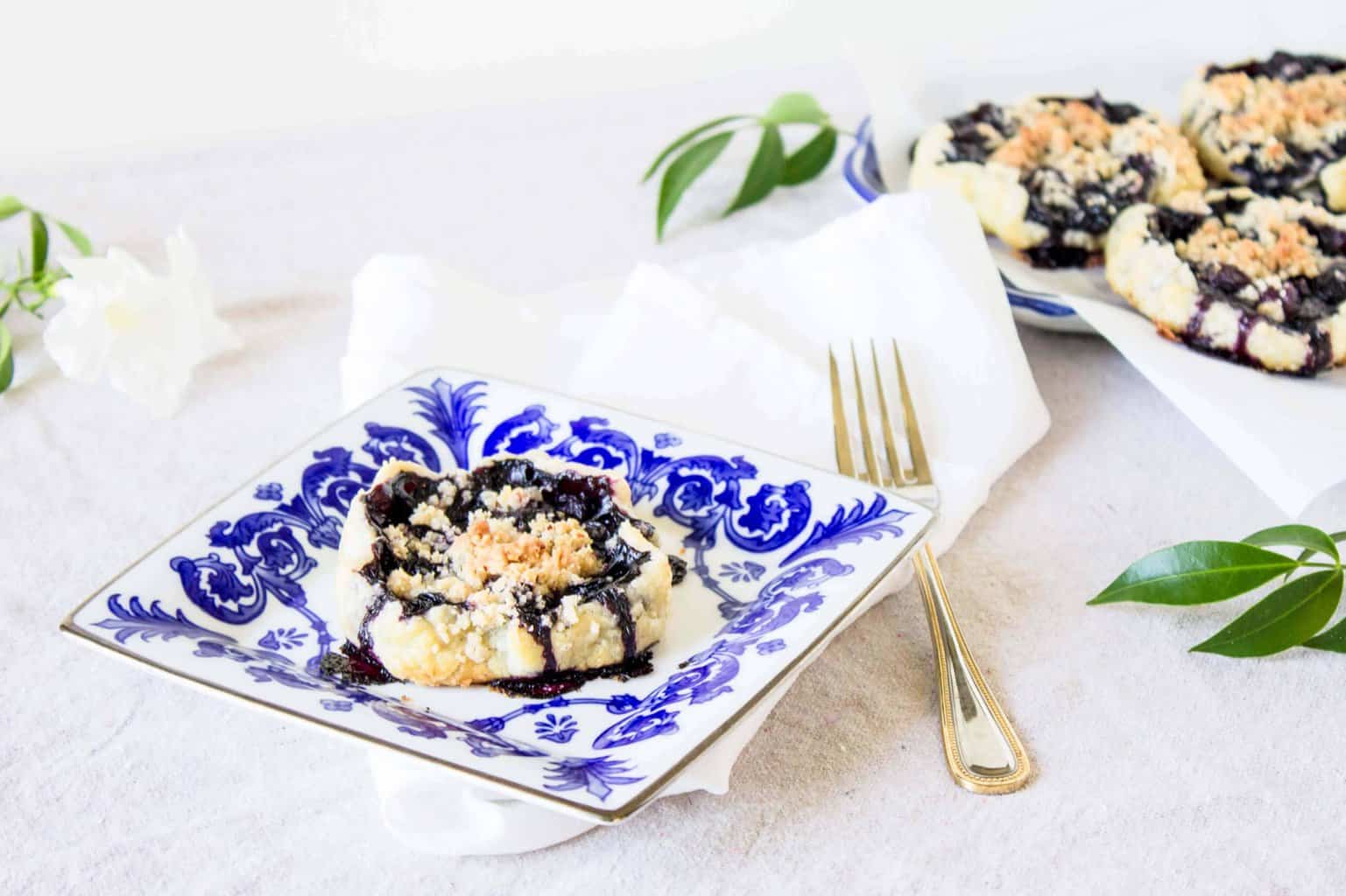blueberry galettes recipe on a plate image