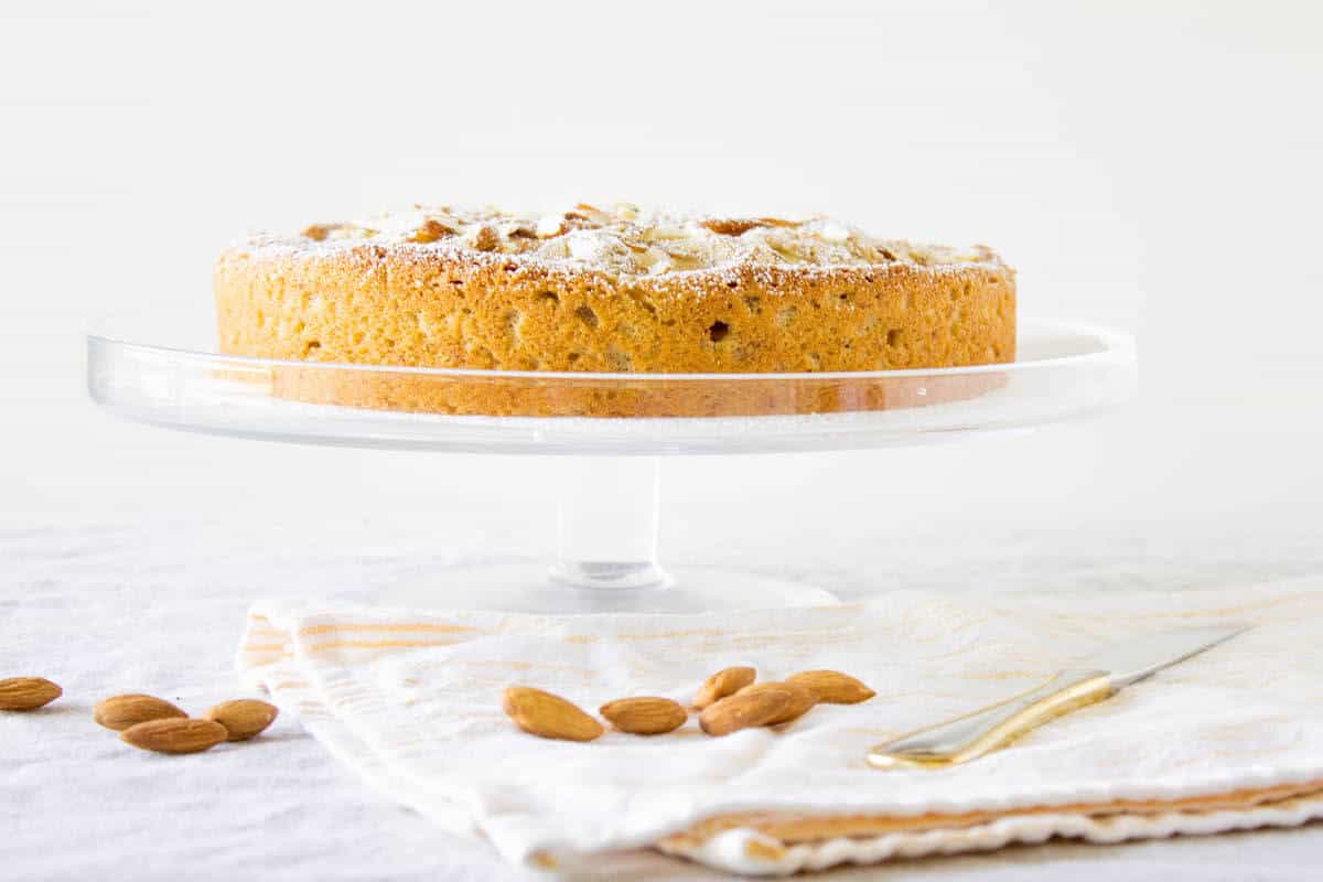 peach almond cake