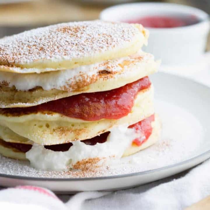 pancakes with plum compote