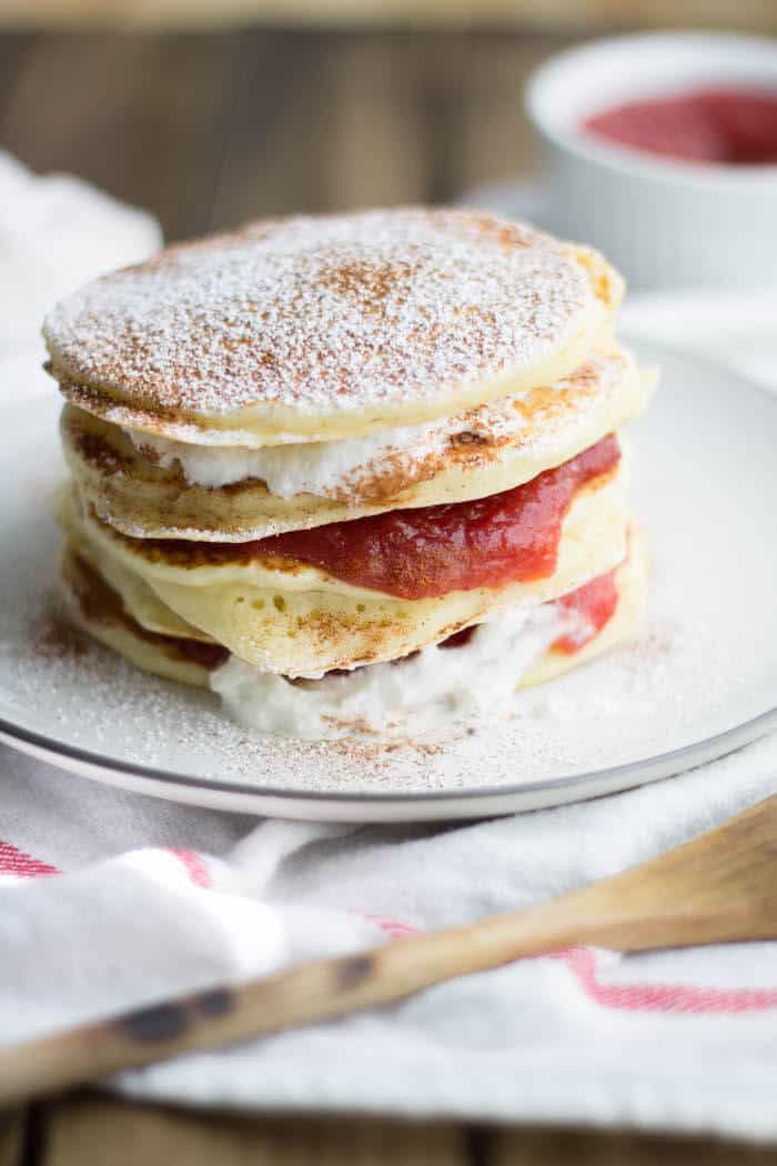 pancakes with plum compote