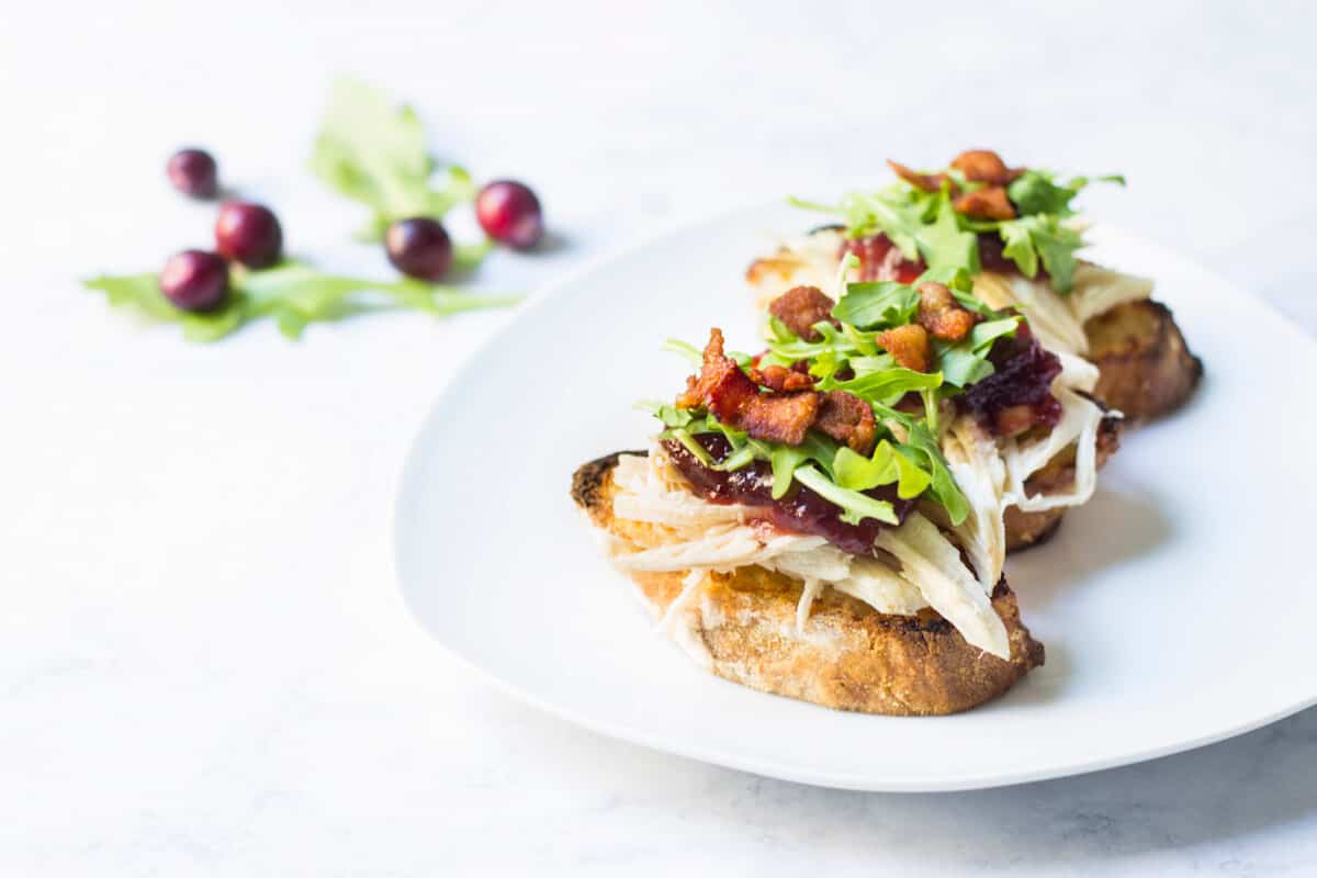 leftover turkey tartines