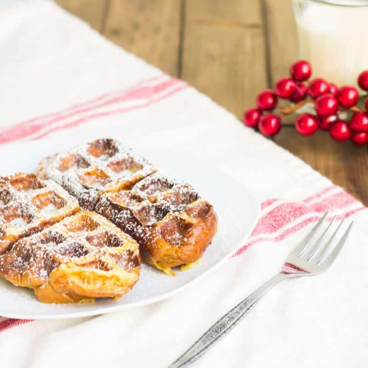 Eggnog Waffles made with Brioche