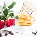 Mille-Feuille Café: coffee-flavored napoleons made with pastry cream and puff pastry. A French dessert recipe via MonPetitFour.com