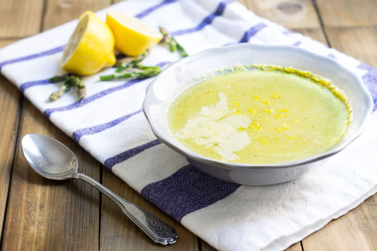 Crème d'asperges: creamy asparagus soup via MonPetitFour.com