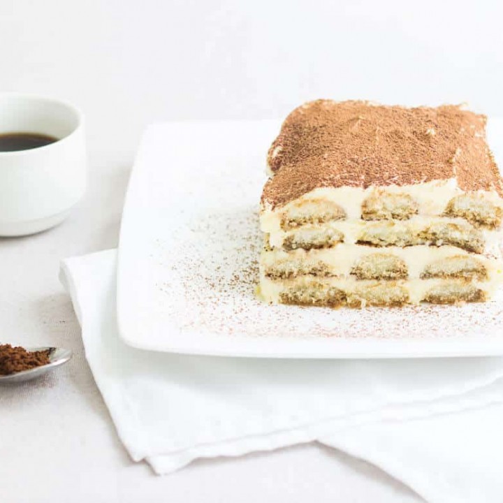 Easy Tiramisu Recipe on a plate